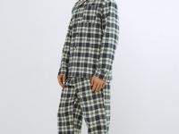 Брюки пижамные в клетку, Зеленый