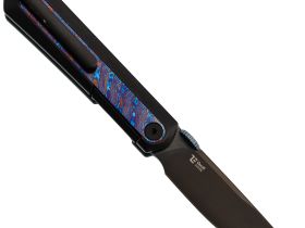 Складной нож Kizer Quoll, сталь S45VN, рукоять Titanium&Titanium Damascus