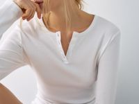 Пижамный лонгслив в рубчик, Белый