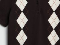 Джемпер поло с ромбами, Коричневый