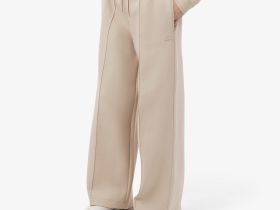 Женские хлопковые спортивные брюки-клёш Lacoste