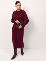 Платье из шерсти и кашемира 13210 бургунди