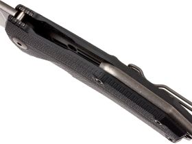 Нож складной LionSteel KUR BBK G10 Black Flipper, сталь Stonewashed & PVD-Coated Uddeholm Sleipner®, стеклотекстолит, чёрный