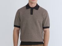 Поло из текстурной ткани, Желтый