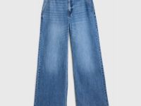 Широкие джинсы с высокой посадкой из лиоцелла, Голубой