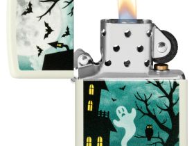 Зажигалка ZIPPO Spooky Design с покрытием Glow In The Dark Green, латунь/сталь, белая