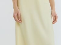 Сатиновая юбка миди А-силуэта, Желтый