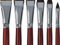 Кисть белка №12 кошачий язык Альбатрос "Студио" длинная ручка