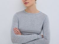 Лонгслив с шёлком, Серый