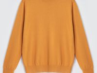 Джемпер из хлопка и шерсти с округлым вырезом