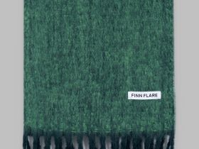 Двухцветный шарф с бахромой