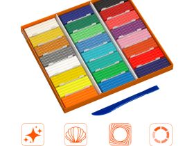 Набор пластилина Гамма "Оранжевое солнце", 24 цвета (6 классич., 6 с блестк., 6 перл., 6 флуор.), 31