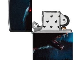 Зажигалка ZIPPO Horror Wolf с покрытием 540 Matte, латунь/сталь, черная, 38x13x57 мм
