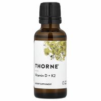 Thorne Research, витамины D и K2, 25 мкг (1000 МЕ), 30 мл (1 жидк. унция)