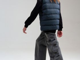 Брюки текстильные джинсовые для девочек