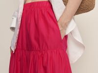 Юбка макси на резинке со съемной подкладкой