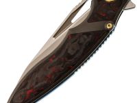 Нож складной RK1902 Rikeknife, сталь M390, рукоять титан/карбон, красный