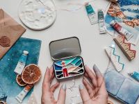 Палетка для красок "Маяк" 9х6 см, цвет белый, пластик белый