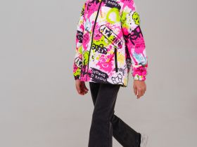 Куртка текстильная с полиуретановым покрытием для девочек (ветровка)