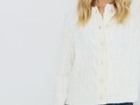 Кардиган из пряжи с шерстью, Бежевый