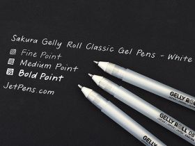 Набор ручек гелевый Sakura "Gelly Roll" 3 шт. 0,3 мм, 0,4 мм, 0,5 мм, цвет белый