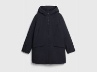 Утеплённая длинная куртка с капюшоном, Синий