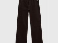 Прямые джинсы с бархатным напылением, Коричневый