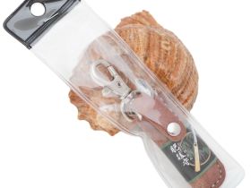 Складной нож Nagao Higonokami Mame Miniature, 40мм, сталь SK-5, рукоять латунь, коричневый чехол