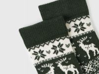 Тёплые носки с шерстью и узором, Зеленый