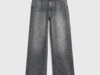 Широкие джинсы Wide leg с высокой посадкой, Серый