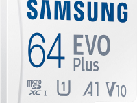 Карта памяти Samsung MicroSDXC 64Гб EVO Plus CL10 с адаптером белый