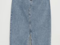 Джинсовая юбка макси с разрезом