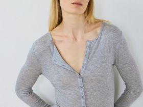 Боди с длинным рукавом, Серый