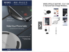 Адаптер Wiwu Apollo USB-C 5 в 1 на USB 3.0/3xUSB 2.0/Wireless Charging 5W (A641WC) (Silver)