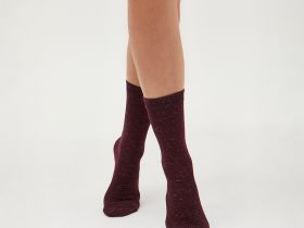 Носки Жанет, бордо/черные