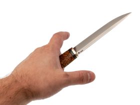 Нож Финка Том, сталь M390, рукоять карельская береза