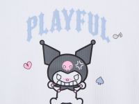 Футболка в рубчик с контрастными вставками и принтом Hello Kitty Глория Джинс
