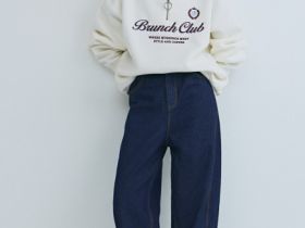 Джинсы Barrel с высокой посадкой, Синий