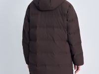 Пуховое стеганое пальто с капюшоном