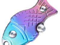 Складной нож-подвеска Sanrenmu 6171-TL, сталь Дамаск, рукоять титан