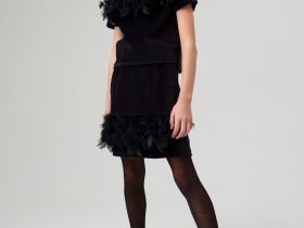 Комплект трикотажный для девочек: джемпер, юбка