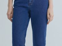 Узкие джинсы с высокой посадкой, Синий