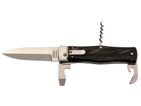 Автоматический многофункциональный нож Mikov Predator, сталь 420, рукоять рог буйвола