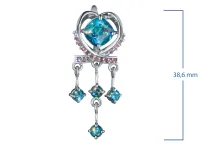 Серьги из серебра с аметистами и топазами э0681сг01260379