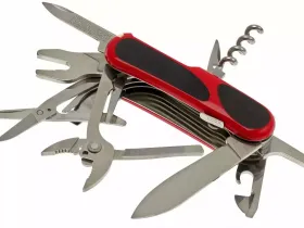 Нож перочинный Victorinox EvoGrip S557, сталь X50CrMoV15, рукоять термопластик GRN, красно-чёрный