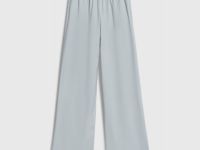 Прямые брюки с поясом на резинке, Серый