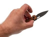 Складной нож Kizer Parakeet, сталь Nitro-V, рукоять коричневая микарта