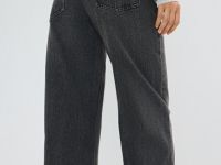 Широкие джинсы со средней посадкой, Серый