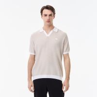 Мужское трикотажное поло Lacoste из смеси органического хлопка и льна