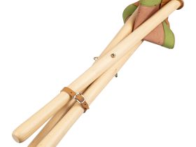 Стул складной для художника "Невская палитра", 37х37х45 см, коричневая кожа, бук